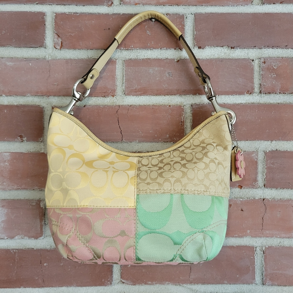 Vintage Coach Multicolor Patchwork Shoulder Bag
